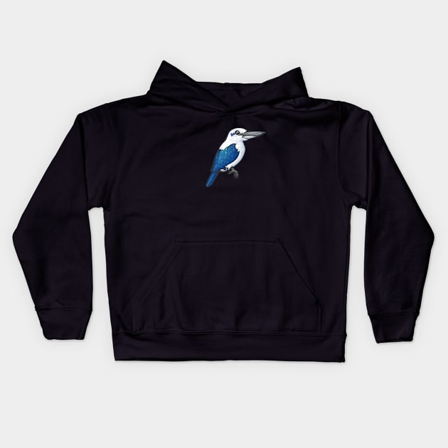 Beach Kingfisher Kids Hoodie by Ginboy